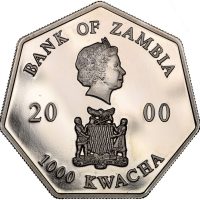 Ζάμπια Bank Of Zambia 1000 Kwacha 2000 Proof Calendar Coin