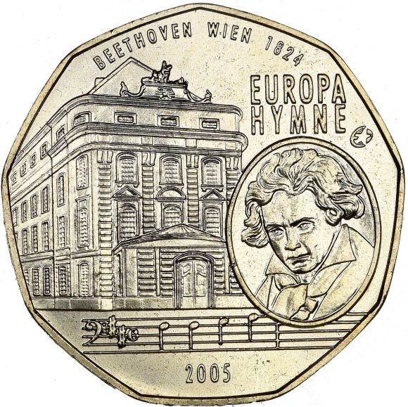 Αυστρία Austria Silver 5 Euro 2005 Europa Hymne Beethoven