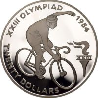Μπελίζ Beliz Proof Silver 20 Dollars 1984 Los Angeles Olympic Games