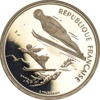 Γαλλία France 100 Francs 1991 Silver Proof Albertville 1992 Winter Olympics