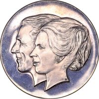 Commemorative Silver Medal Wedding Princess Anne Mark Phillips 1973