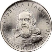 Italy 500 Lire 1982 Silver Coin Galileo Galilei With Plastic Case