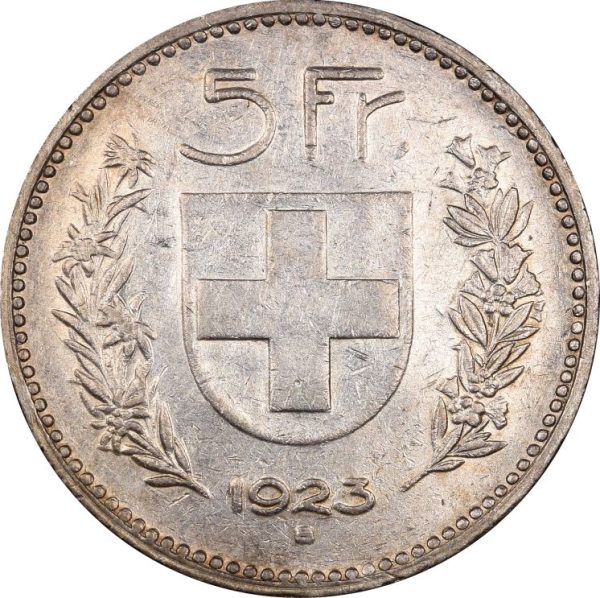 Ελβετία Switzerland 5 Francs 1923 B Silver