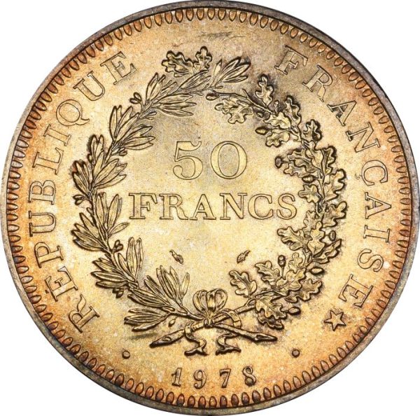 Γαλλία France 50 Francs 1978 Silver Brilliant Uncirculated