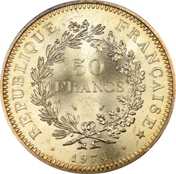 Γαλλία France 50 Francs 1974 Silver Brilliant Uncirculated