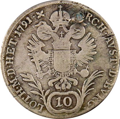 Αυστρία Austria 10 Kreuzer 1791 Silver With Mount
