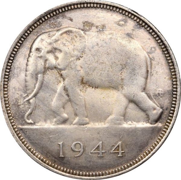 Κονγκό Belgium Congo Silver 50 Francs 1944 Elephant