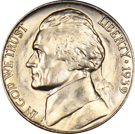 Ηνωμένες Πολιτείες Αμερικής USA Jefferson Nickel 5C 1939 Uncirculated