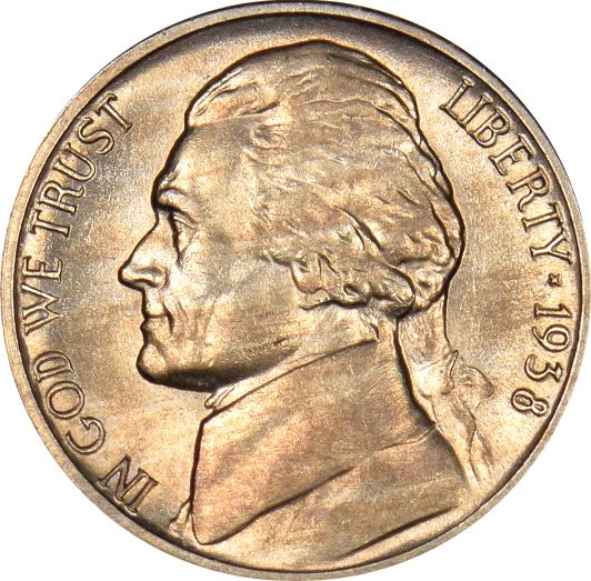 Ηνωμένες Πολιτείες Αμερικής USA Jefferson Nickel 5C 1938 Uncirculated