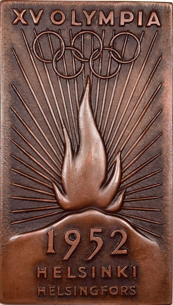 Φινλανδία Finland 1952 Helsinki Summer Olympics Bronze Torchbearer's Plaque