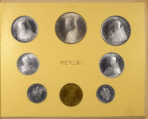Vatican Pope 8 Coin Mint Set 1962 With Silver Coin