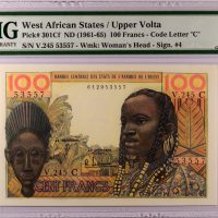 Χαρτονόμισμα Δυτική Αφρική Banknote West African States 100 Francs 1961-65 PMG 66EPQ