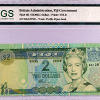 Χαρτονόμισμα Νησιά Φίτζι Banknote Fiji 2 Dollars 2002 NPGS 67EPQ