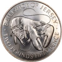 Bailiwick Of Jersey Silver Two Pound 50 Pence 1972 Brilliant Uncirculated