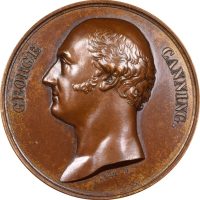 Bronze Medal George Canning A La Concorde Des Peuples 1827 50mm