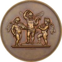 Γαλλία Μετάλλιο France Bronze Medal La Musique By Jean Lagrange 1879