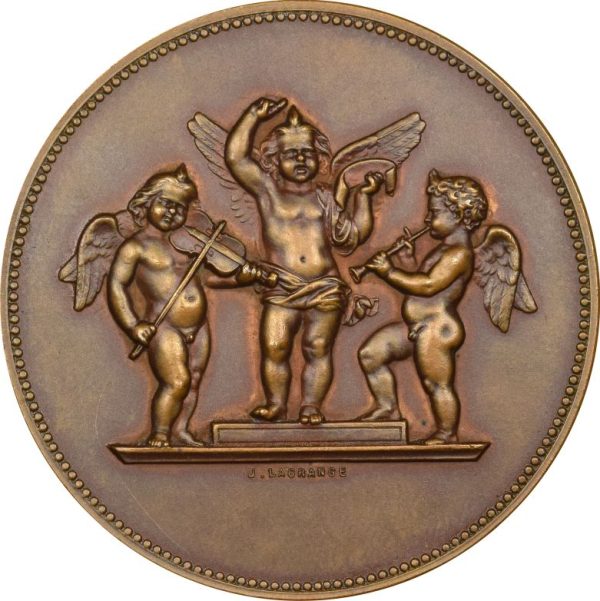 Γαλλία Μετάλλιο France Bronze Medal La Musique By Jean Lagrange 1879