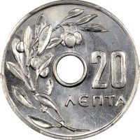 Ελλάδα Νόμισμα Παύλος 20 Λεπτά 1954 PCGS MS65