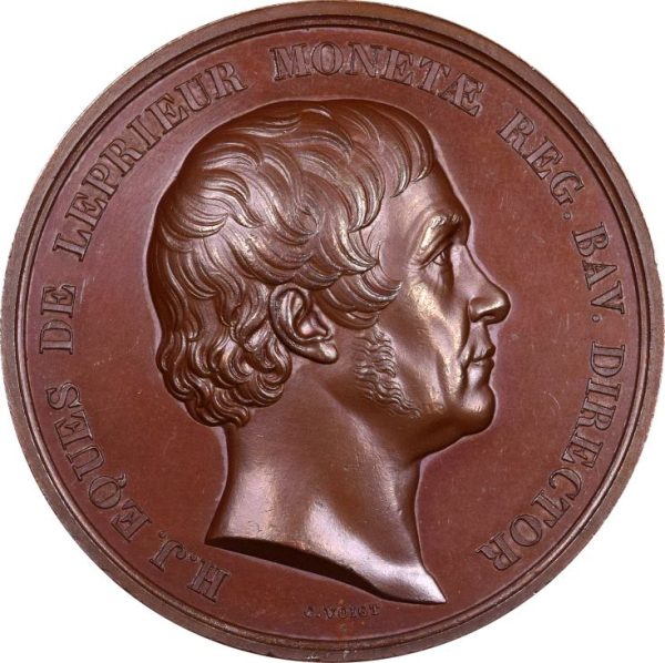 Bronze Medal 1833 Voigt 50th Anniversary Of The Royal Bavarian Mint Director Heinrich Joseph Von Leprieur