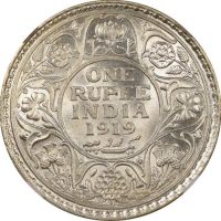 Ινδία India 1 Rupee 1919B Silver Uncirculated NGC MS63