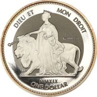 British Virgin Islands One Dollar 2019 Silver 1oz Proof Una & The Lion
