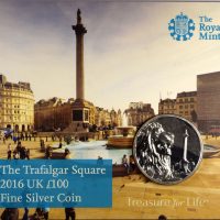 British Royal Mint Silver Proof £100 2016 The Trafalgar Square