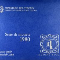 Ιταλία Italy Official 1980 Coin Set In Plastic Case With Silver Coin