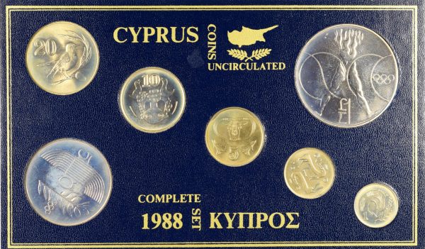 Κύπρος Cyprus 1988 Complete Brilliant Uncirculated Coin Set