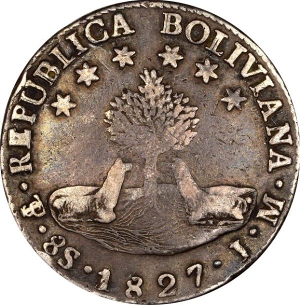 Βολιβία Bolivia 8 Soles 1827 Silver Simon Bolivar