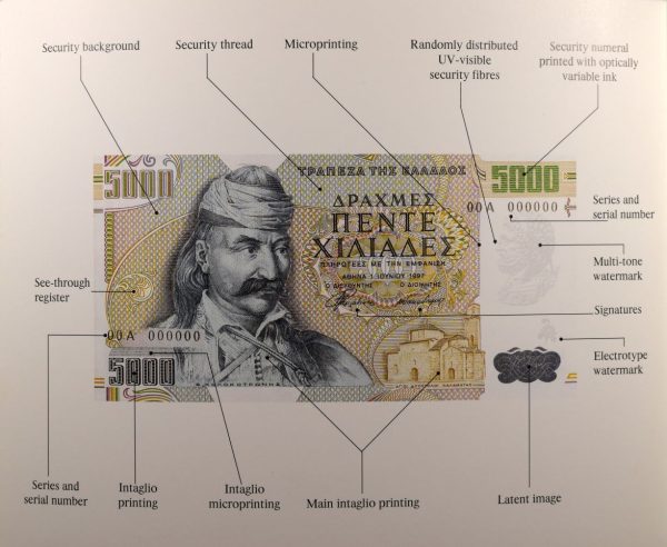 Ίδρυμα Εκτύπωσης Τραπεζογραμματίων Επίσημο Φυλλάδιο Κατασκευής 5000 Δραχμών 1997 - Image 2