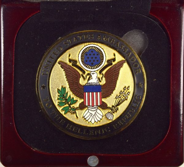 United States Of America Official Embassy Medal Athens Greece With Box - Image 3