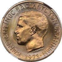 Ελλάδα Νόμισμα Κωνσταντίνος Β 10 Δραχμές 1973Α NGC MS68 Top Grade