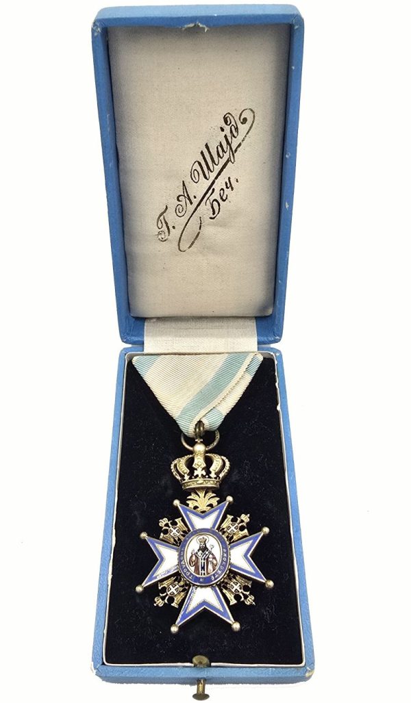 Serbia WWI Order Of Saint St Sava 1883 4th Class Knight's Cross With Box - Image 4
