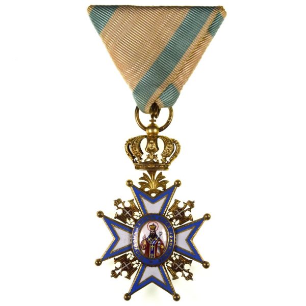 Serbia WWI Order Of Saint St Sava 1883 4th Class Knight's Cross With Box