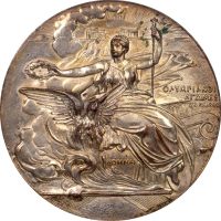 Athens 1906 Olympic Games Silver Plated Participation Medal NGC UNC Details