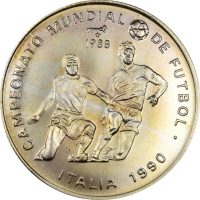 Κούβα Cuba Commemorative 5 Pesos 1988 Silver Proof Italian Mundial 1990