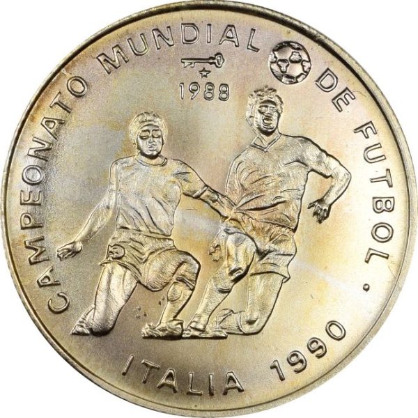 Κούβα Cuba Commemorative 5 Pesos 1988 Silver Proof Italian Mundial 1990