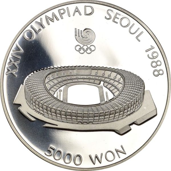 Κορέα Seoul Korea 1988 Olympic 5000 Won Silver 1987 Olympic Stadium