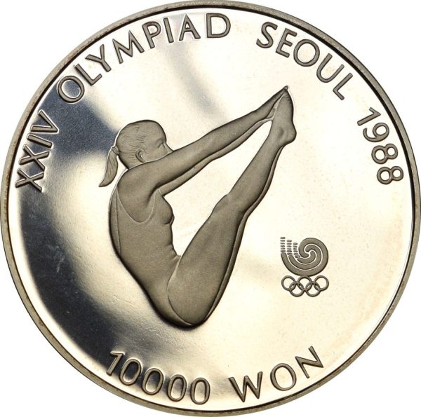Κορέα Seoul Korea 1987 Olympic Games 10000 Won Silver Proof Diving