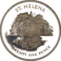 Αγία Ελένη St Helena 25 Pence 1977 Silver Proof 1952-1977