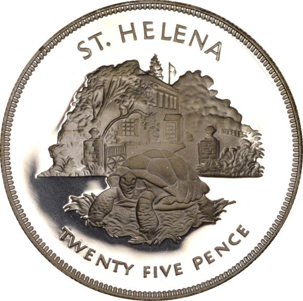 Αγία Ελένη St Helena 25 Pence 1977 Silver Proof 1952-1977
