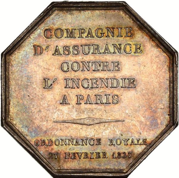 Γαλλία France Silver Medal - Token 1837 Insurance Corporation Paris - Image 2