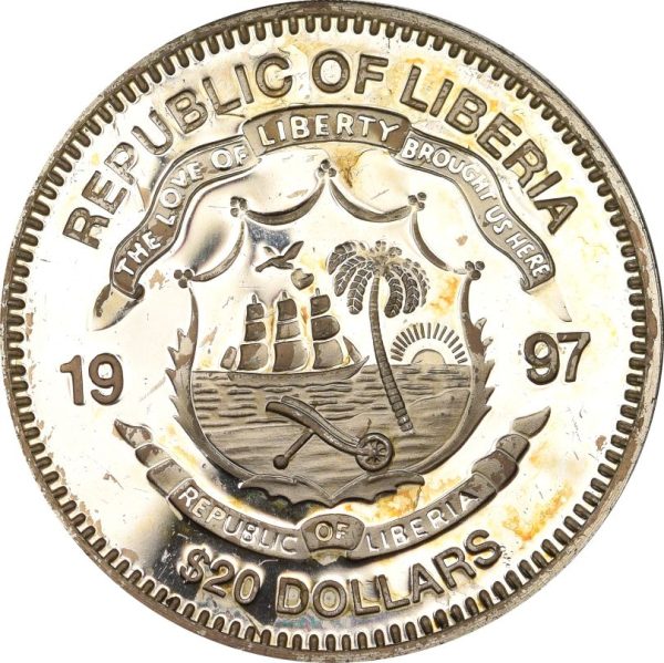 Λιβερία Liberia 20 Dollars 1997 Silver Proof Duke Of Marlborough - Image 2