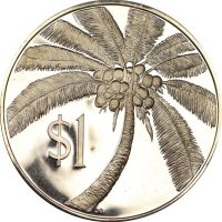 Νήσοι Σαμόα Samoa Islands 1 Dollar 1974 Silver Proof Malietoa Tanumafili II
