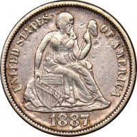 Ηνωμένες Πολιτείες United States 1887 Silver Seated Liberty One Dime