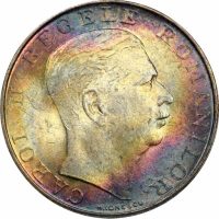 Ρουμανία Romania Silver 250 Lei 1939 Carol II NGC MS63