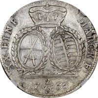Γερμανία Germany 2/3 Thaler 1766 Silver Saxony Friedrich August III NGC AU53