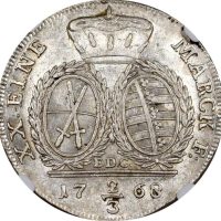 Γερμανία Germany 2/3 Thaler 1768 Silver Saxony Friedrich August III NGC AU55