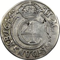 Δανία Denmark Silver 2 Mark 1644 Dansk - Christian IV
