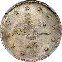 Τουρκία Turkey Ottoman Empire 2 Kurush 1327//3 Mehmed V Salonika Mint Visit NGC MS64